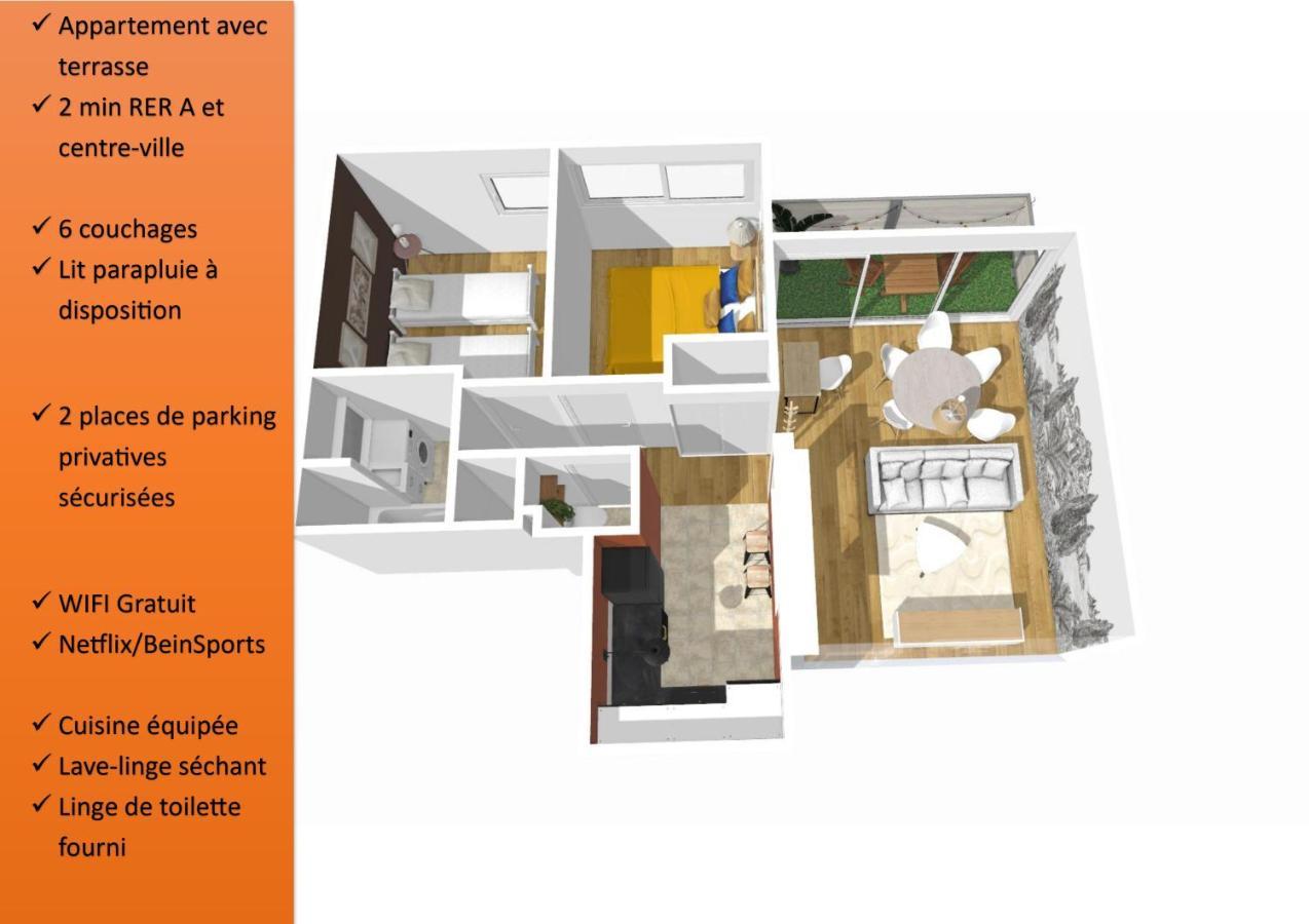L'Evasion Cergy: Downtown Retreat with Parking & Entertainment Apartment Exterior photo